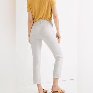 Madewell Women's Classic Straight leg cropped denim in white